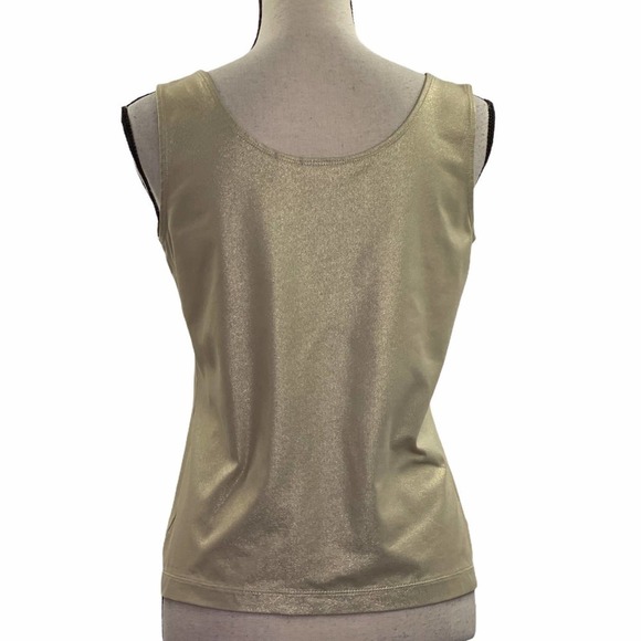 CHICO’S Shimmer Gold Sleeveless Tank Blouse - Picture 3 of 10